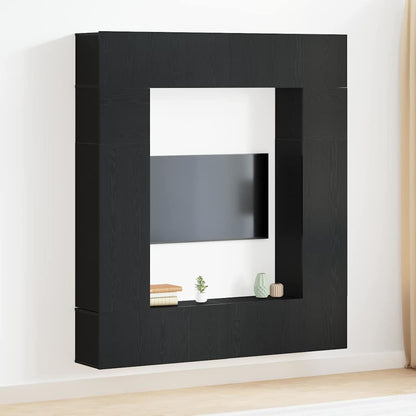 TV-Schränk 8 pcs Schwarz 80 x 30 x 30 cm Holzwerkstoff