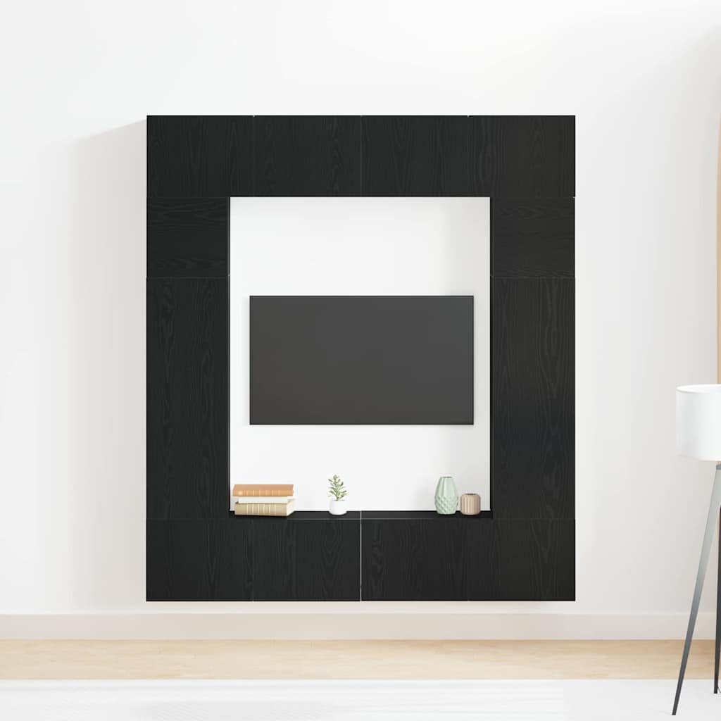 TV-Schränk 8 pcs Schwarz 80 x 30 x 30 cm Holzwerkstoff