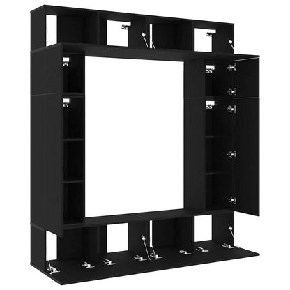 TV-Schränk 8 pcs Schwarz 80 x 30 x 30 cm Holzwerkstoff