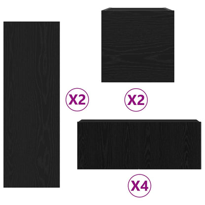 TV-Schränk 8 pcs Schwarz 80 x 30 x 30 cm Holzwerkstoff