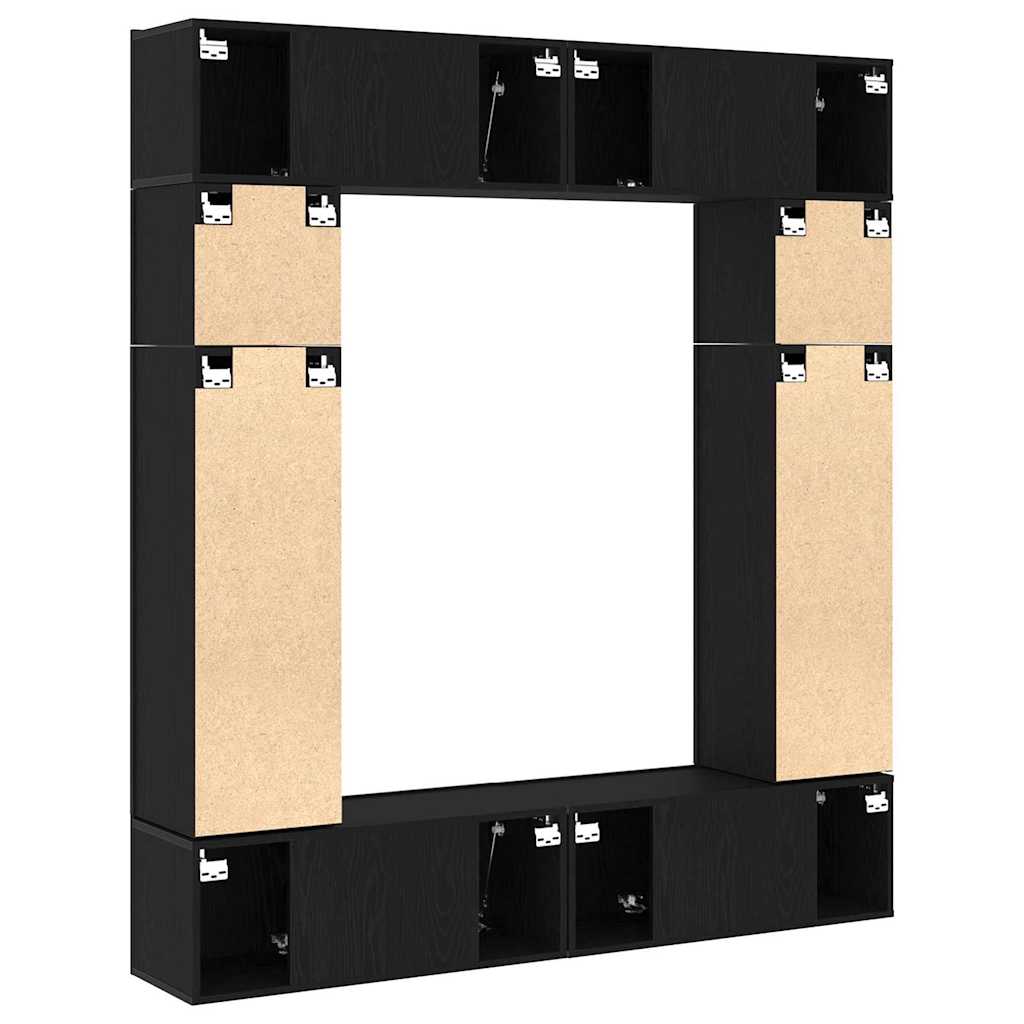 TV-Schränk 8 pcs Schwarz 80 x 30 x 30 cm Holzwerkstoff