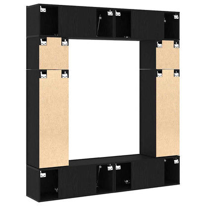 TV-Schränk 8 pcs Schwarz 80 x 30 x 30 cm Holzwerkstoff