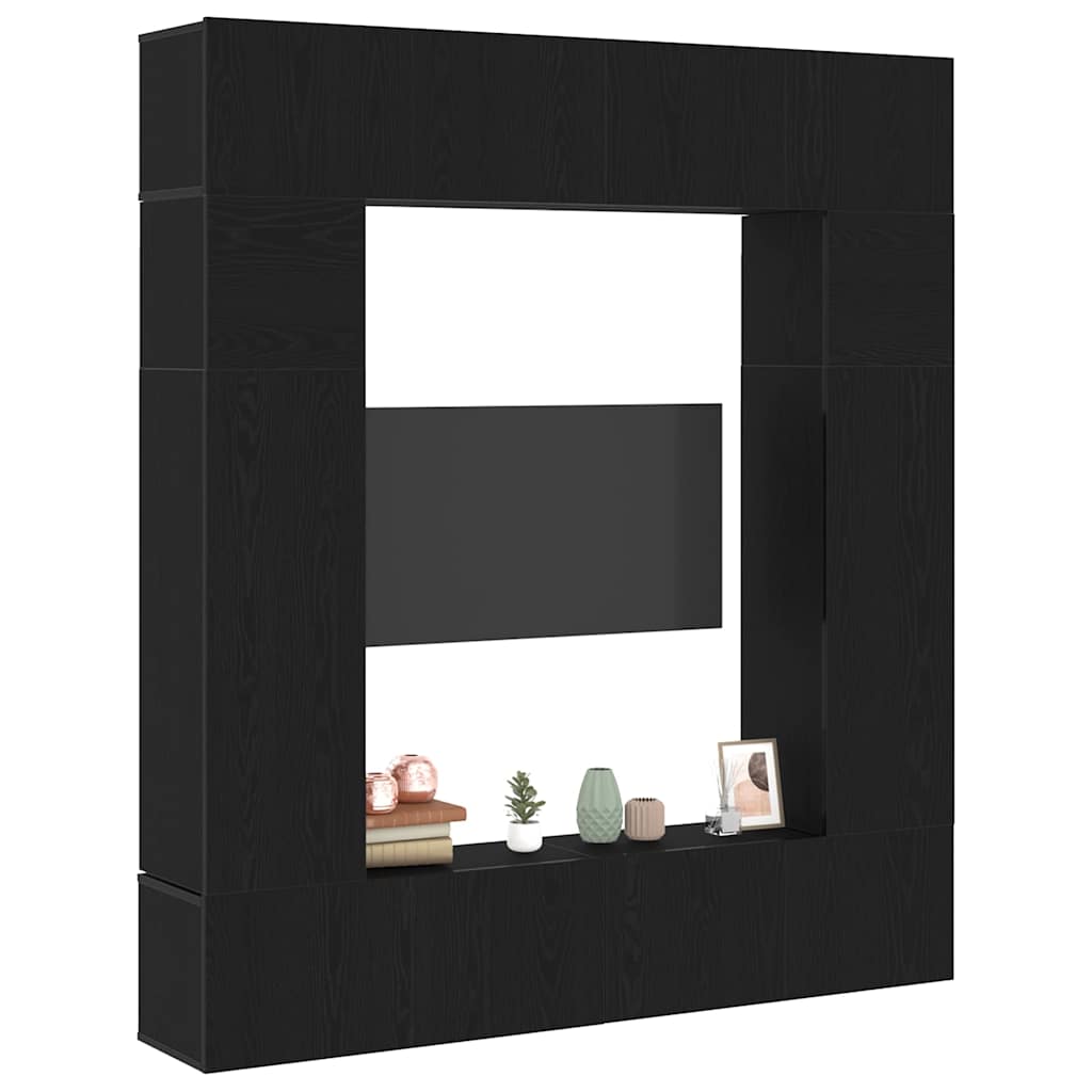 TV-Schränk 8 pcs Schwarz 80 x 30 x 30 cm Holzwerkstoff
