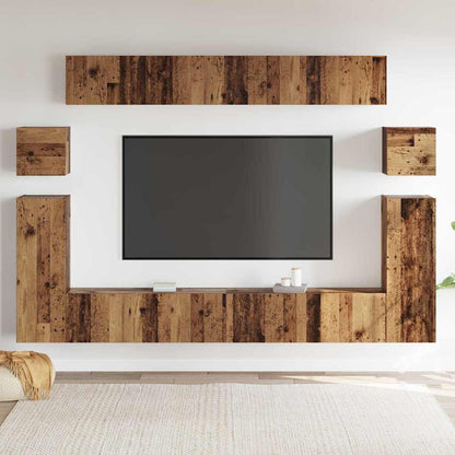 TV-Möbel-Set 8 pcs Altholz Mittel 30,5 x 30 x 30 cm