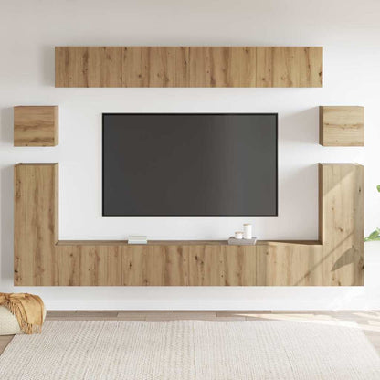 TV-Möbel-Set 8 pcs Eiche handwerklich Mittel Holzwerkstoff