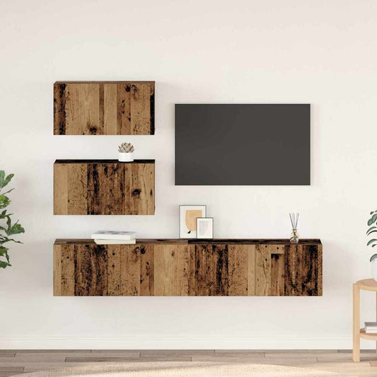 TV-Möbel-Set 4 pcs Altholz 80 x 30 x 30 cm Holzwerkstoff