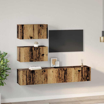 TV-Möbel-Set 4 pcs Altholz 80 x 30 x 30 cm Holzwerkstoff