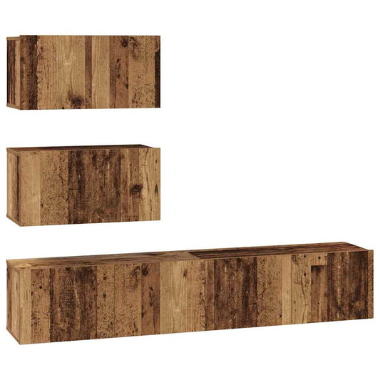 TV-Möbel-Set 4 pcs Altholz 80 x 30 x 30 cm Holzwerkstoff