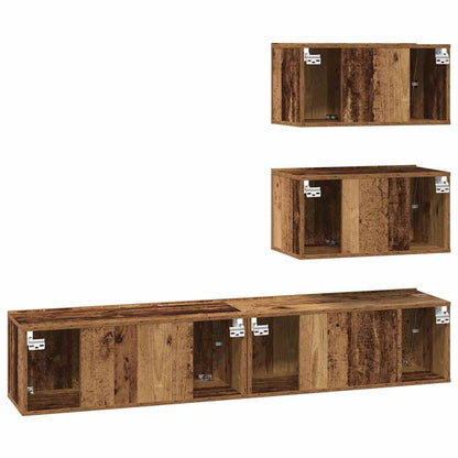 TV-Möbel-Set 4 pcs Altholz 80 x 30 x 30 cm Holzwerkstoff