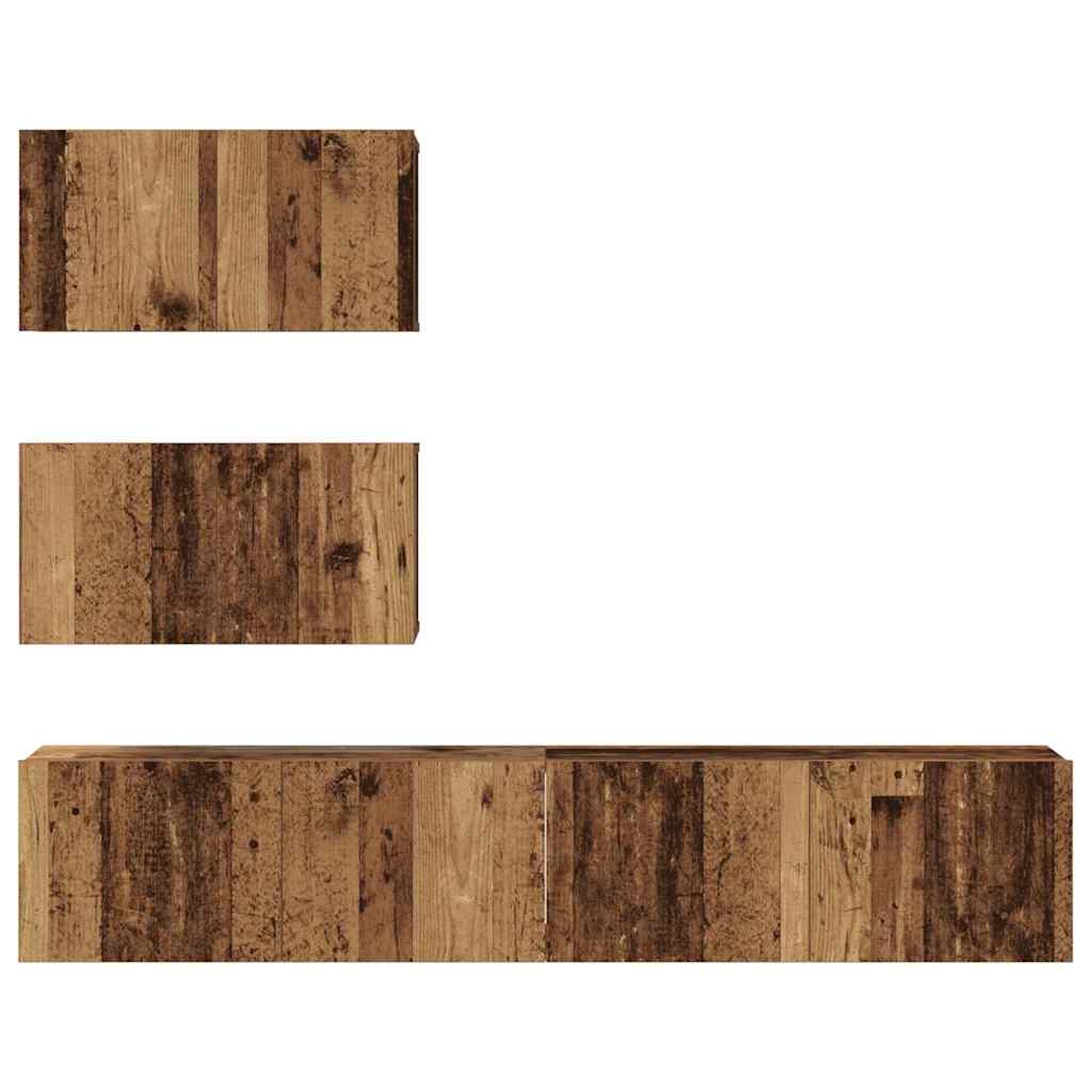 TV-Möbel-Set 4 pcs Altholz 80 x 30 x 30 cm Holzwerkstoff
