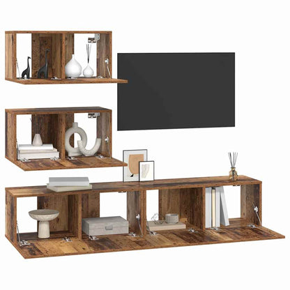 TV-Möbel-Set 4 pcs Altholz 80 x 30 x 30 cm Holzwerkstoff