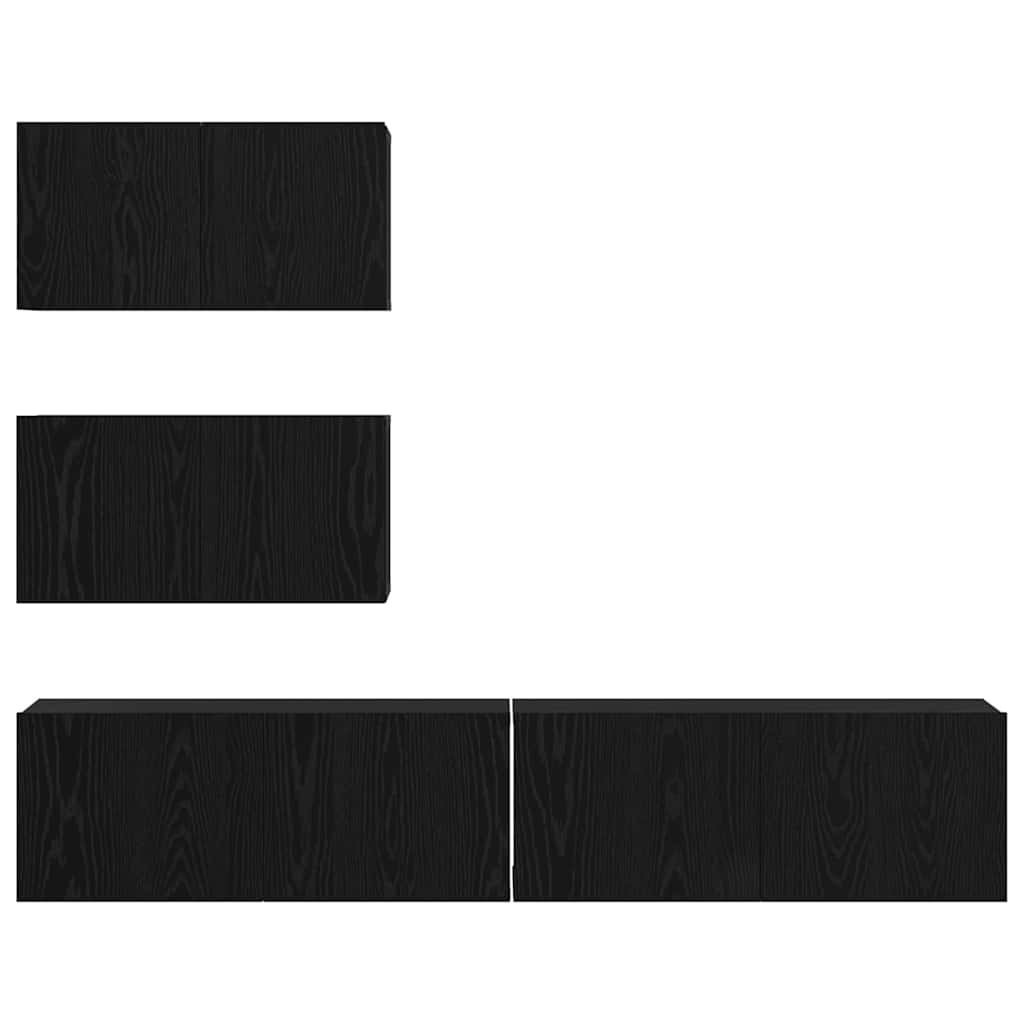TV-Möbel-Set Wandmontiert 4 pcs Schwarze Eiche 100 x 30 x 30 cm