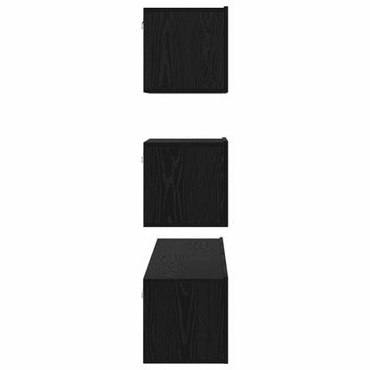 TV-Möbel-Set Wandmontiert 4 pcs Schwarze Eiche 100 x 30 x 30 cm