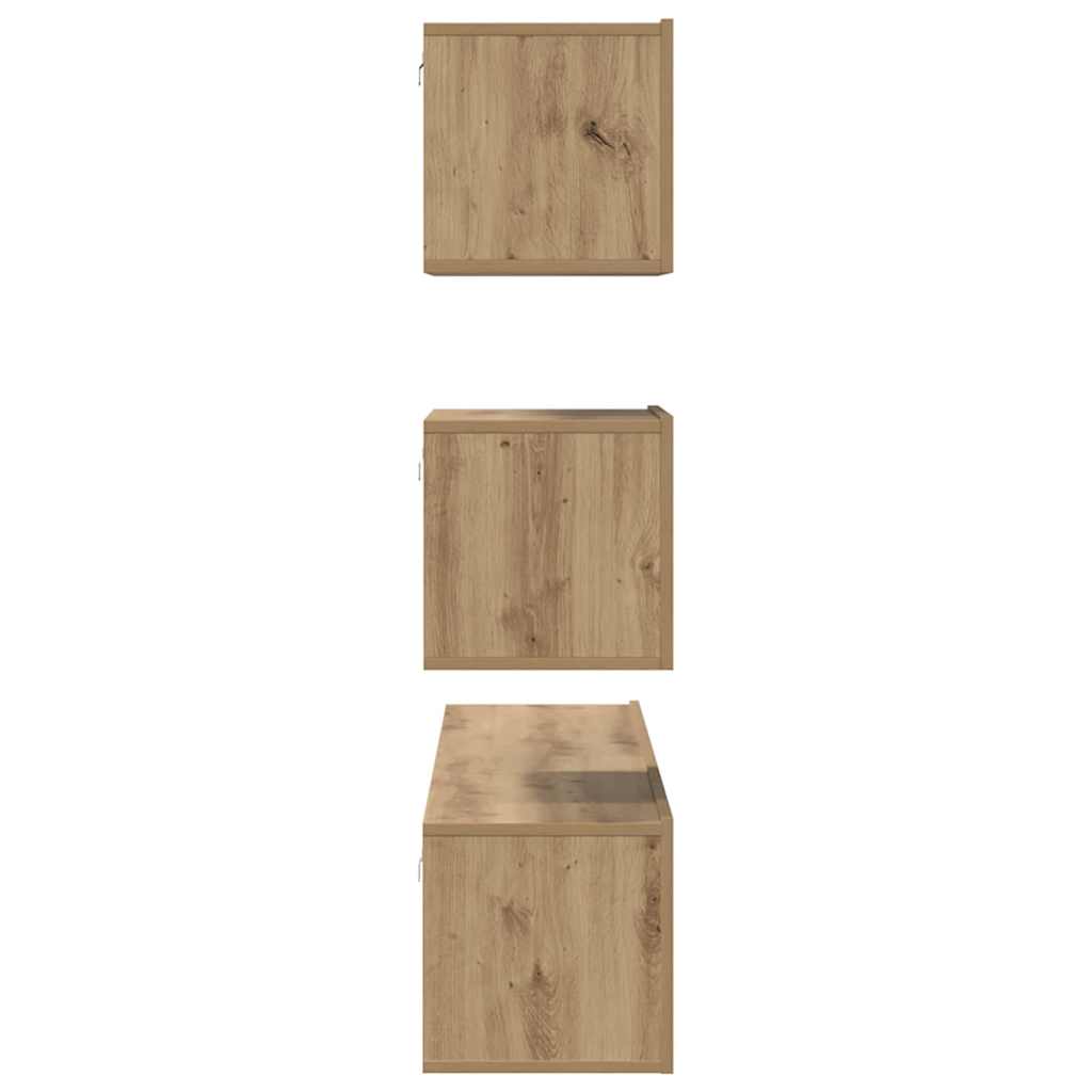 TV-Möbel-Set 4 pcs Eiche handwerklich 80 x 30 x 30 cm