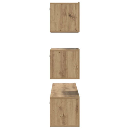 TV-Möbel-Set 4 pcs Eiche handwerklich 80 x 30 x 30 cm