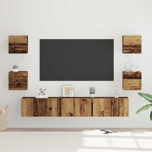 TV-Möbel-Set 7 pcs Altholz 60 x 30 x 30 cm Holzwerkstoff
