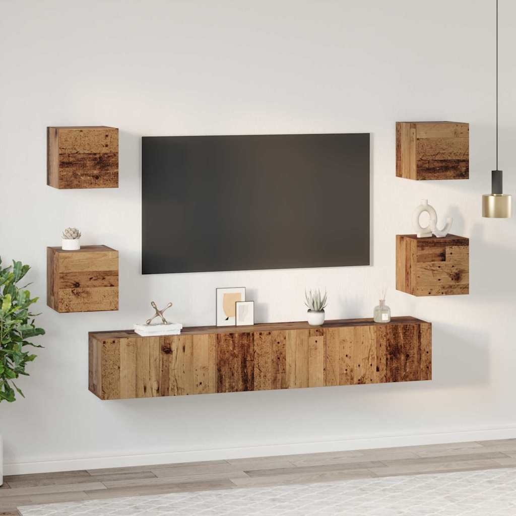 TV-Möbel-Set 7 pcs Altholz 60 x 30 x 30 cm Holzwerkstoff