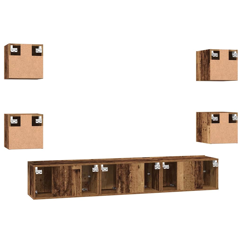 TV-Möbel-Set 7 pcs Altholz 60 x 30 x 30 cm Holzwerkstoff
