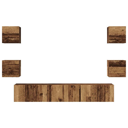 TV-Möbel-Set 7 pcs Altholz 60 x 30 x 30 cm Holzwerkstoff