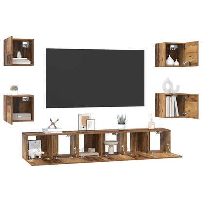 TV-Möbel-Set 7 pcs Altholz 60 x 30 x 30 cm Holzwerkstoff