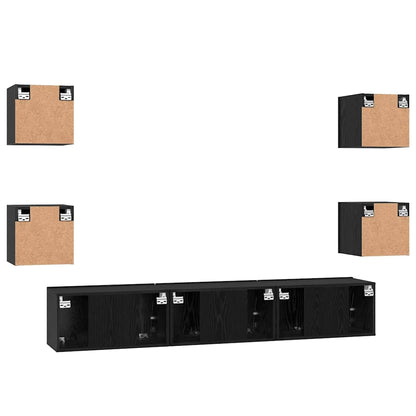 TV-Möbel-Set 7 pcs Schwarze Eiche Mittel 180 x 30 x 30 cm