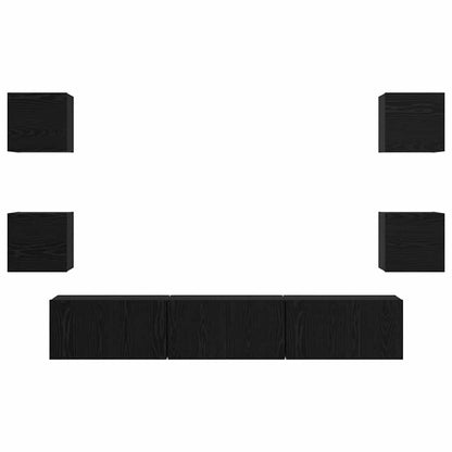 TV-Möbel-Set 7 pcs Schwarze Eiche Mittel 180 x 30 x 30 cm