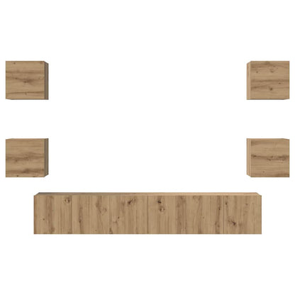 TV-Möbel-Set 7 pcs Eiche handwerklich 60 x 30 x 30 cm