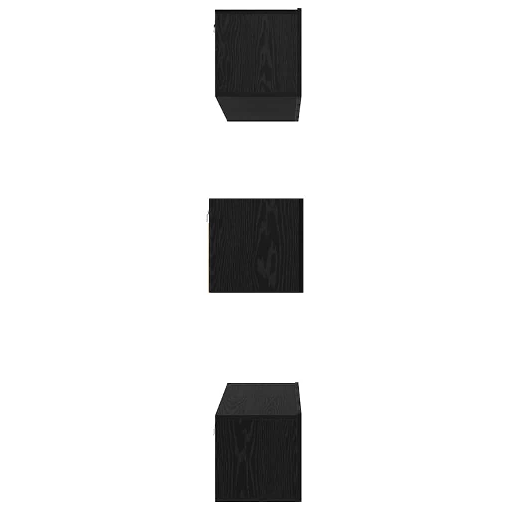 TV-Möbel-Set Wandmontiert 6 pcs Schwarze Eiche Holzwerkstoff