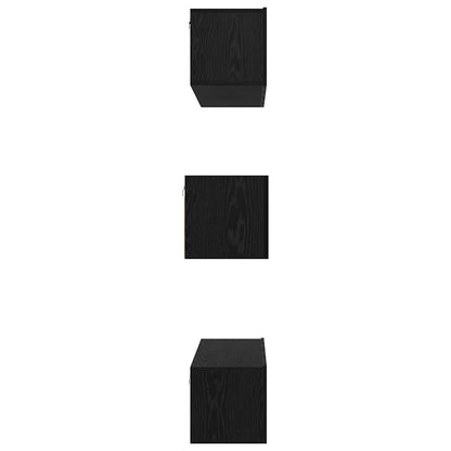 TV-Möbel-Set Wandmontiert 6 pcs Schwarze Eiche Holzwerkstoff