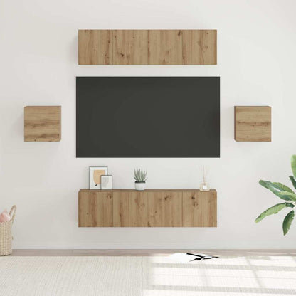 TV-Möbel-Set 6 pcs Eiche handwerklich Holzwerkstoff