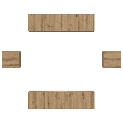 TV-Möbel-Set 6 pcs Eiche handwerklich Holzwerkstoff