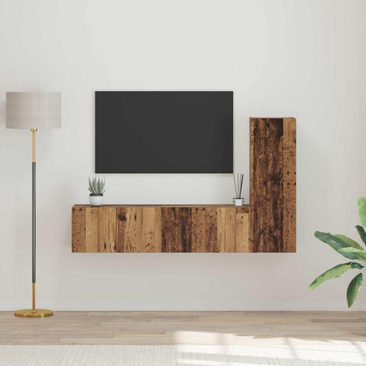 TV-Möbel-Set 3 pcs Altholz 60 x 30 x 30 cm Holzwerkstoff