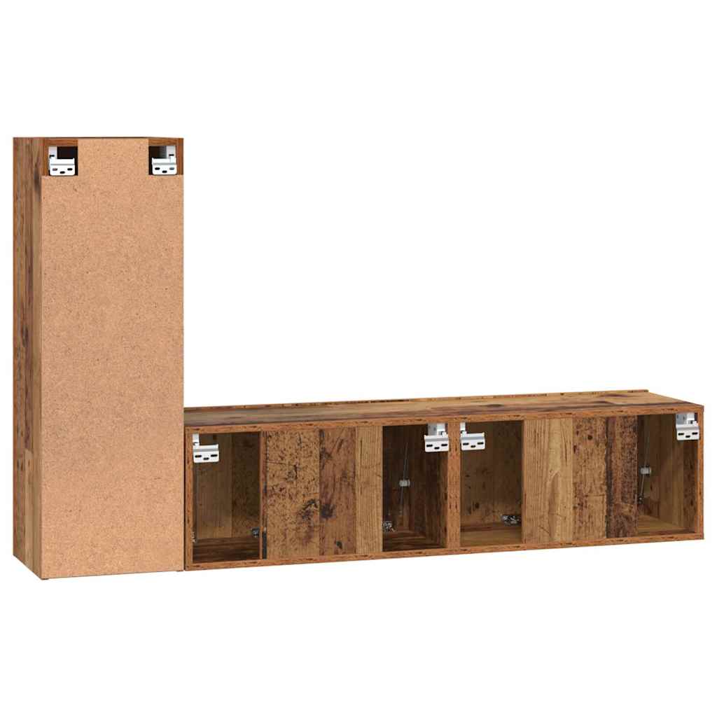 TV-Möbel-Set 3 pcs Altholz 60 x 30 x 30 cm Holzwerkstoff