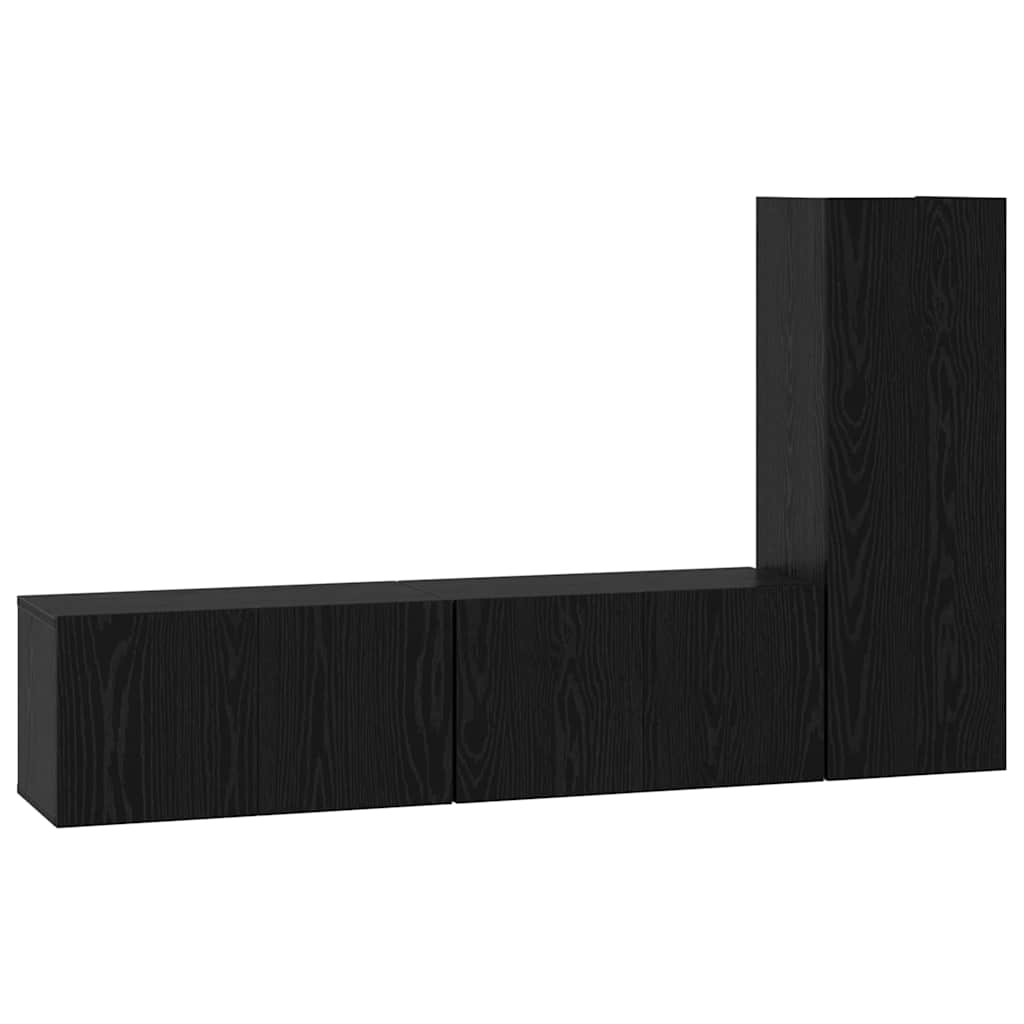 TV-Möbel-Set Wandmontiert 3 pcs Schwarze Eiche 160 x 30 x 30 cm