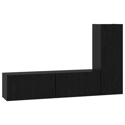 TV-Möbel-Set Wandmontiert 3 pcs Schwarze Eiche 160 x 30 x 30 cm