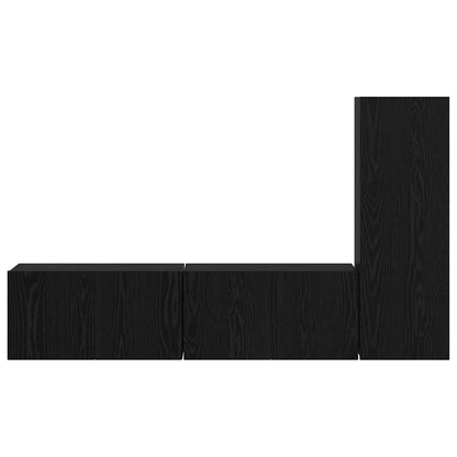 TV-Möbel-Set Wandmontiert 3 pcs Schwarze Eiche 160 x 30 x 30 cm