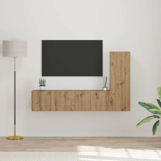 TV-Möbel-Set 3 pcs Eiche handwerklich 60 x 30 x 30 cm