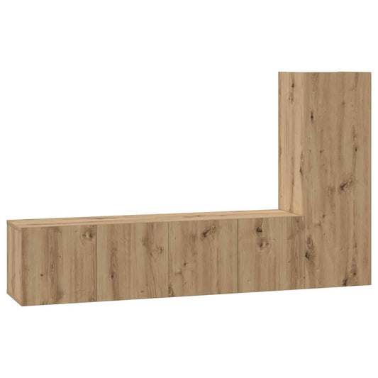 TV-Möbel-Set 3 pcs Eiche handwerklich 60 x 30 x 30 cm