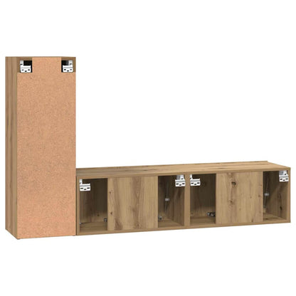 TV-Möbel-Set 3 pcs Eiche handwerklich 60 x 30 x 30 cm