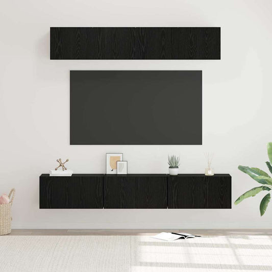 TV-Möbel-Set 5 pcs Schwarze Eiche Mittel 80 x 30 x 30,5 cm
