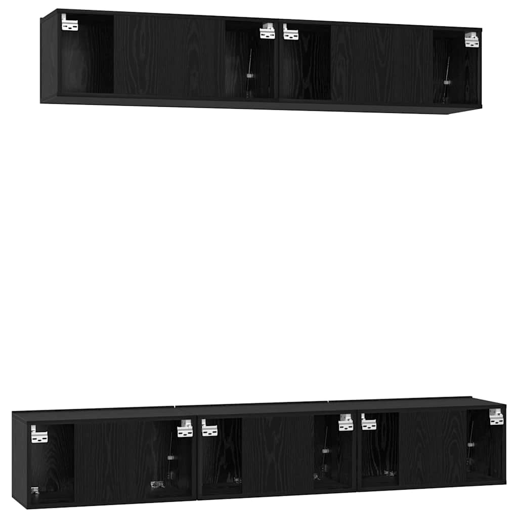 TV-Möbel-Set 5 pcs Schwarze Eiche Mittel 80 x 30 x 30,5 cm