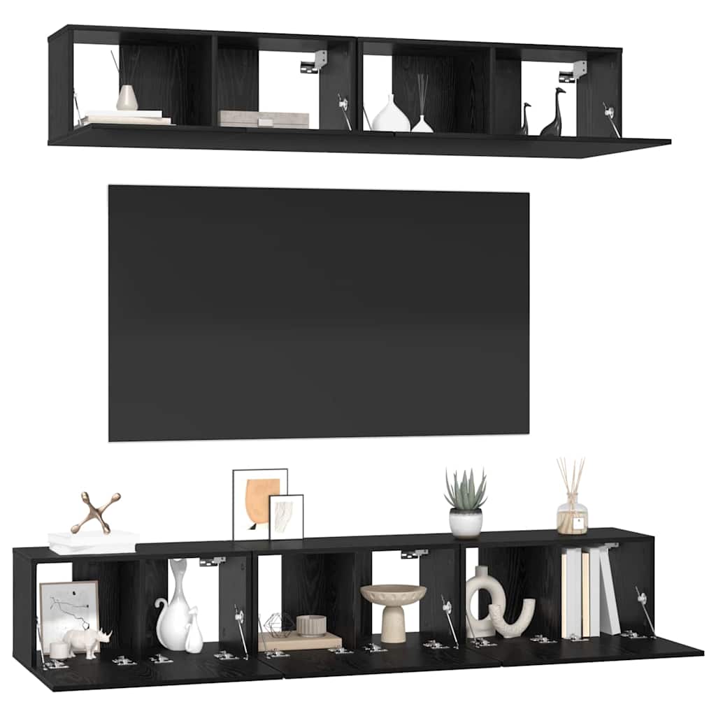 TV-Möbel-Set 5 pcs Schwarze Eiche Mittel 80 x 30 x 30,5 cm