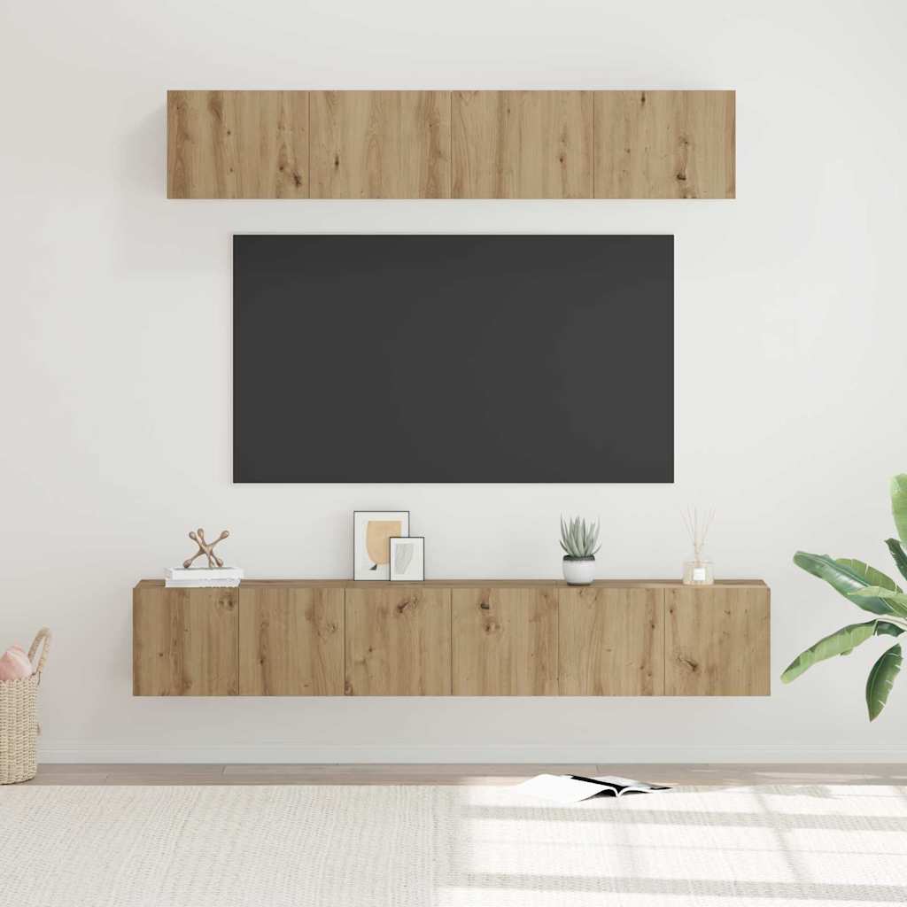 TV-Schrank Set 5 pcs Eiche handwerklich Mittel 80 x 30 x 30 cm