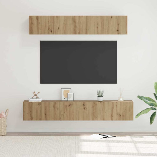 TV-Schrank Set 5 pcs Eiche handwerklich Mittel 80 x 30 x 30 cm