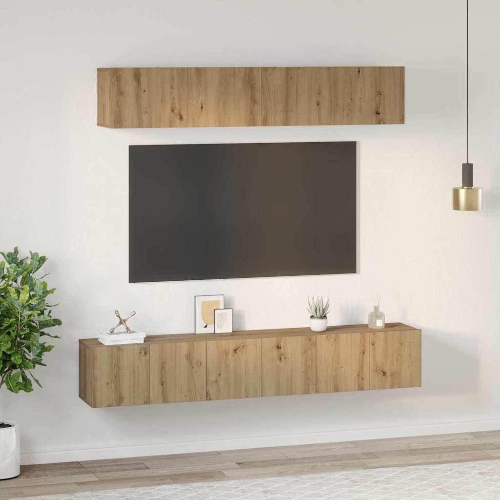 TV-Schrank Set 5 pcs Eiche handwerklich Mittel 80 x 30 x 30 cm