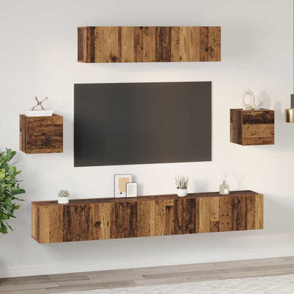 TV-Möbel-Set 7 pcs Altholz 80 x 30 x 30 cm Holzwerkstoff