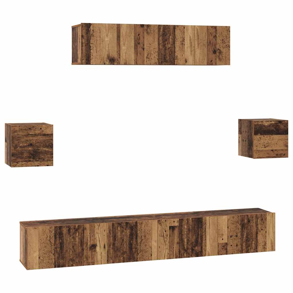 TV-Möbel-Set 7 pcs Altholz 80 x 30 x 30 cm Holzwerkstoff