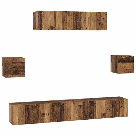 TV-Möbel-Set 7 pcs Altholz 80 x 30 x 30 cm Holzwerkstoff