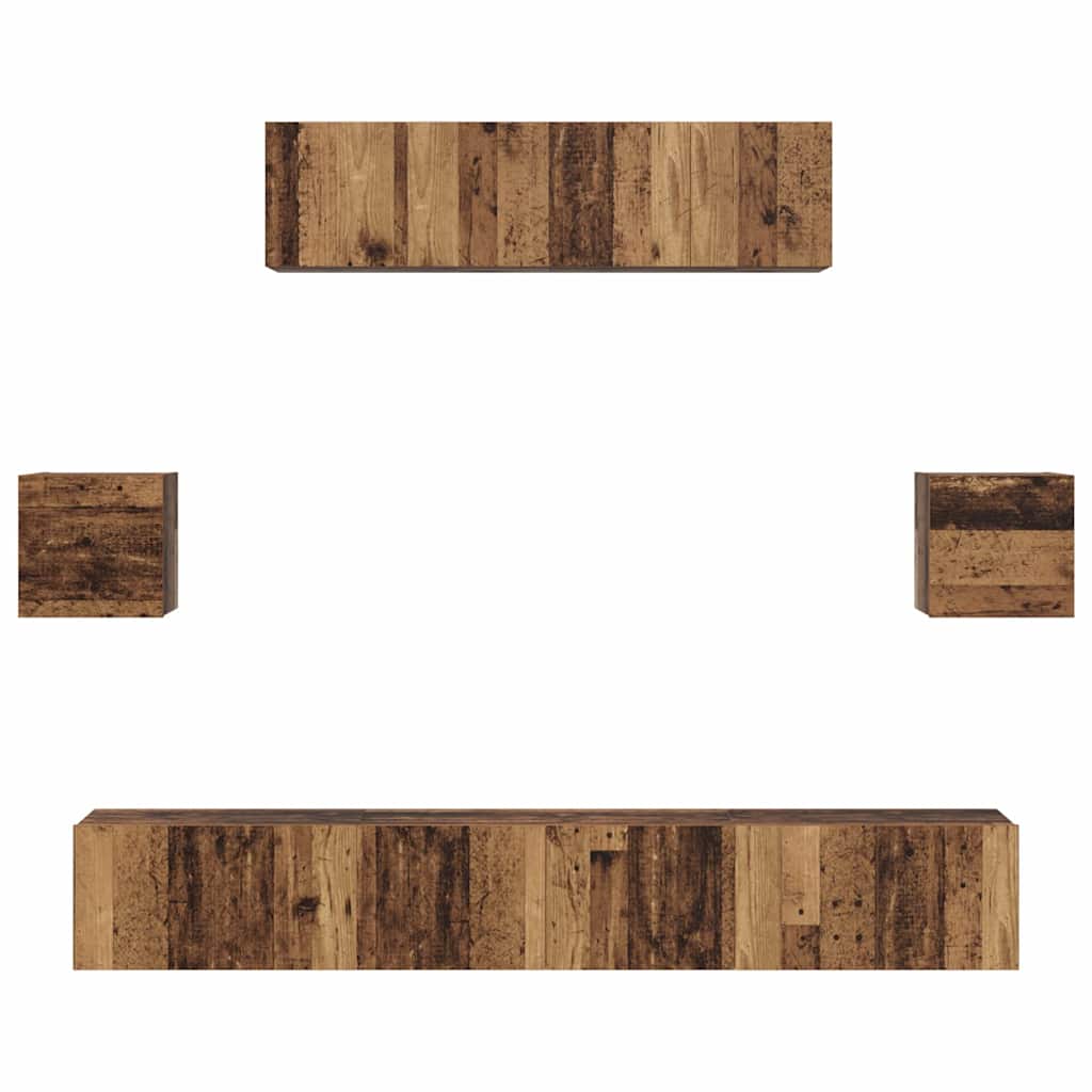 TV-Möbel-Set 7 pcs Altholz 80 x 30 x 30 cm Holzwerkstoff