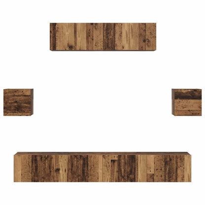 TV-Möbel-Set 7 pcs Altholz 80 x 30 x 30 cm Holzwerkstoff